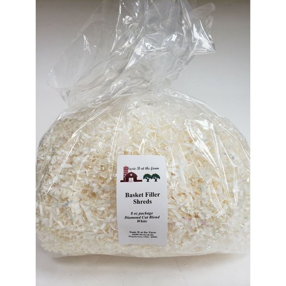 Gift Basket Shreds, 8 oz package, New old stock. Diamond Cut White. - Picture 1 of 1